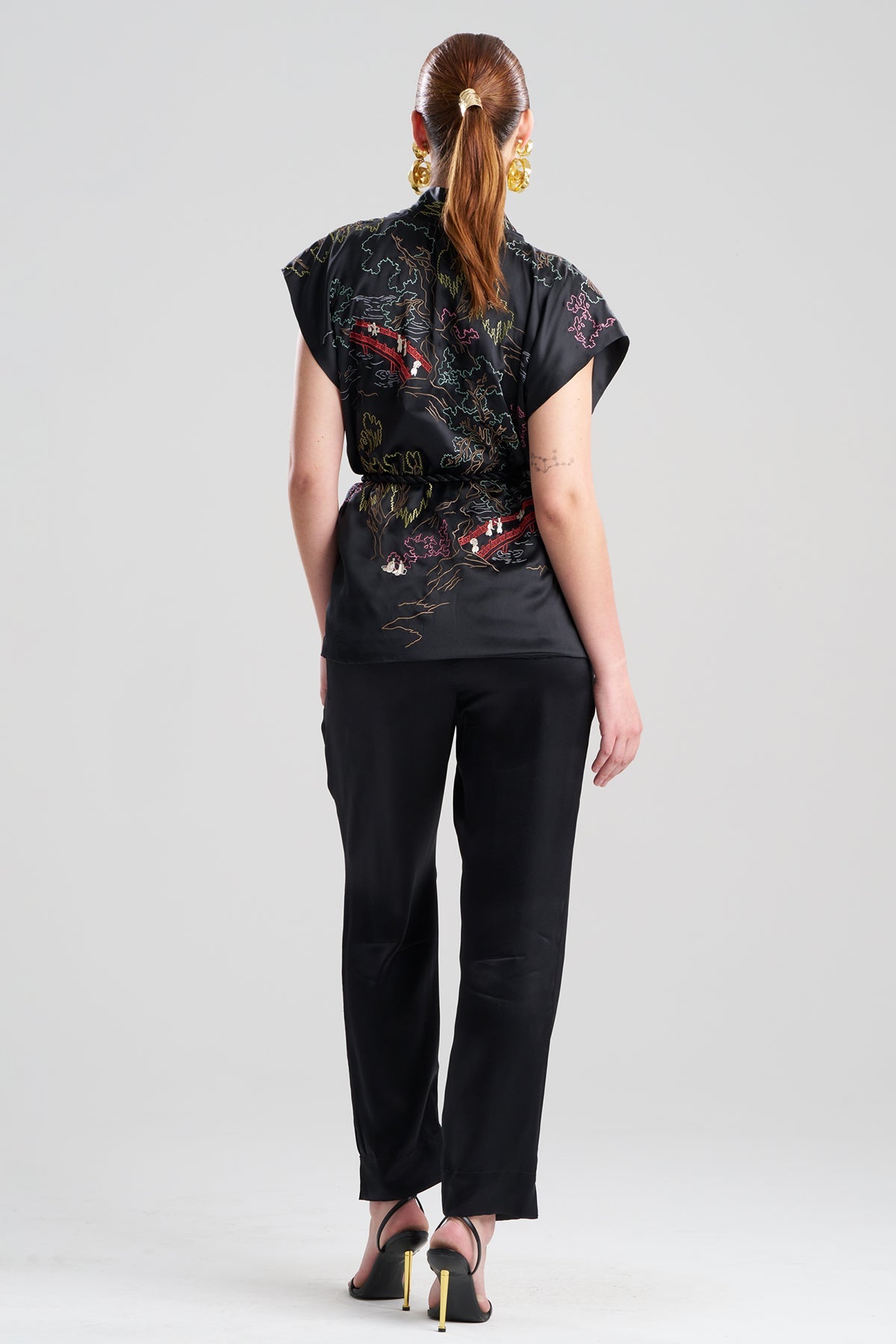 Natori Couture Nara Multi Embroidered Silk Vest
