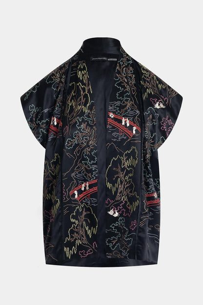 Natori Couture Nara Multi Embroidered Silk Vest