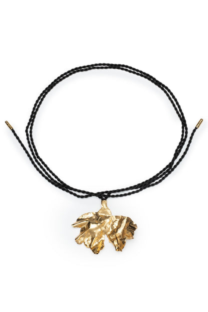 Natori Peony Gold Plated Oversized Pendant Rope Belt