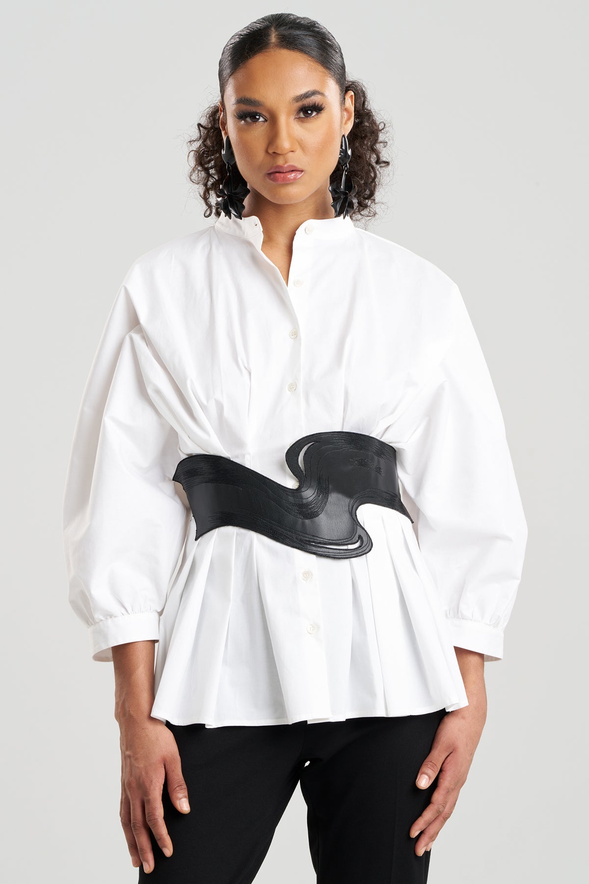 Natori Vegan Luxe Lambskin Stitched Obi Belt