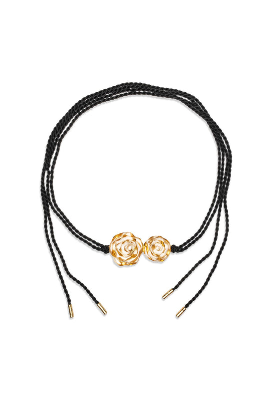 Natori Rosette Gold Plated Pendant Rope Belt