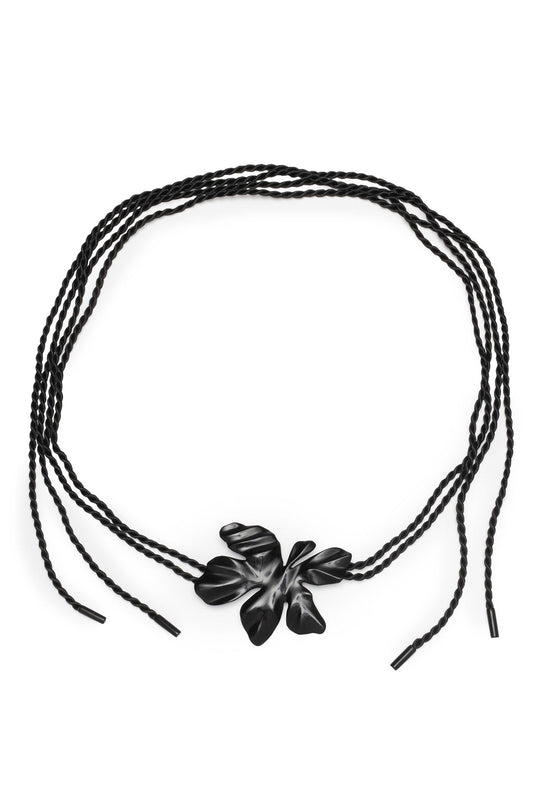 Natori Peony Horn Pendant Rope Belt