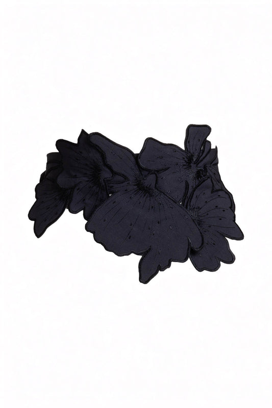 Natori Tech Cotton Taffeta Embroidered 3D Obi Belt