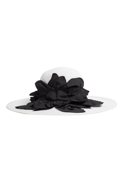 Natori Techno Poplin Cut-Out 3D Applique Straw Hat