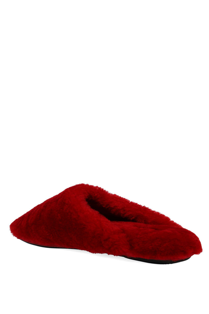 Natori Buy Bliss Genuine Shearling Slide in Brocade Red Online