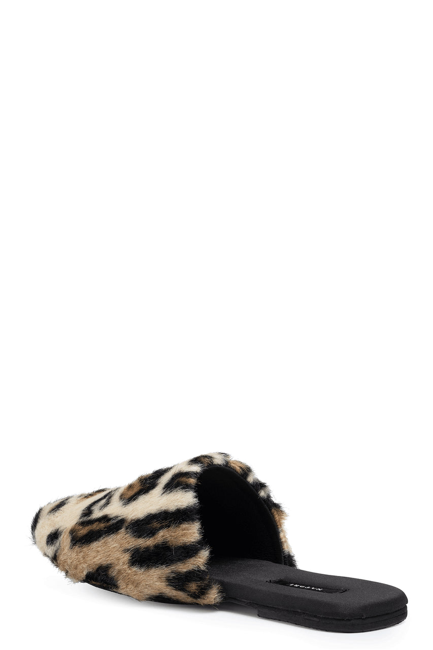 Natori Buy Faux Leopard Fur Slide in Natural Online