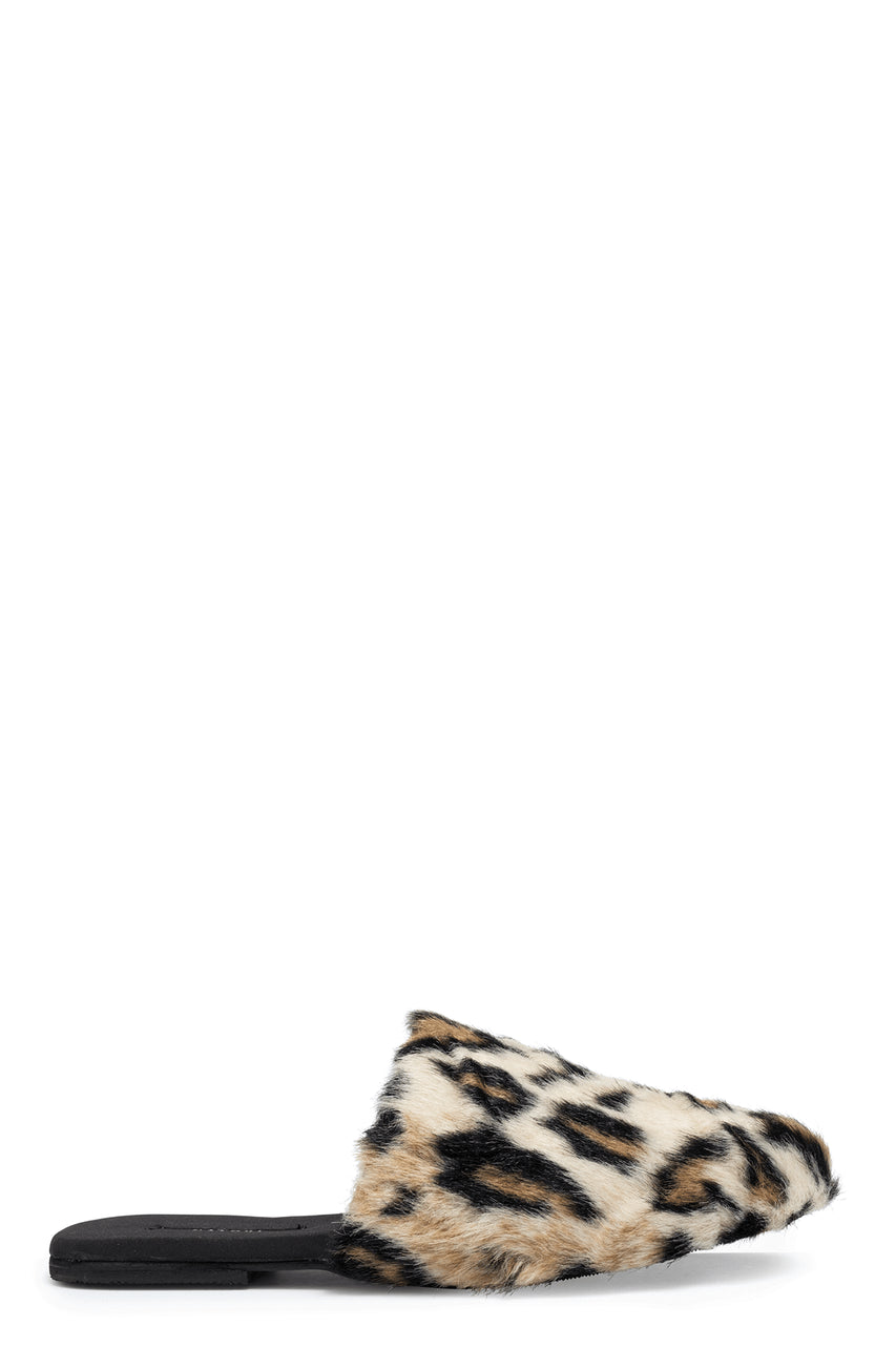 Natori Buy Faux Leopard Fur Slide in Natural Online