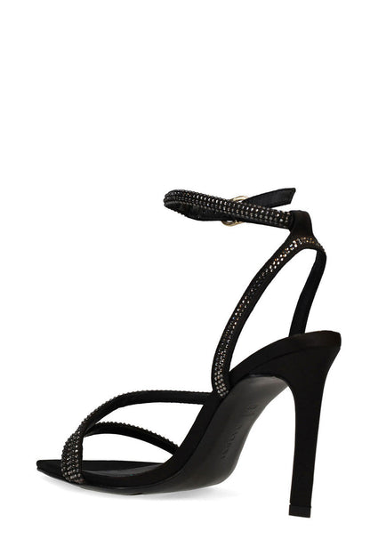 Natori Buy Reiki Satin Embellished Ankle Strap Heel in Black Online