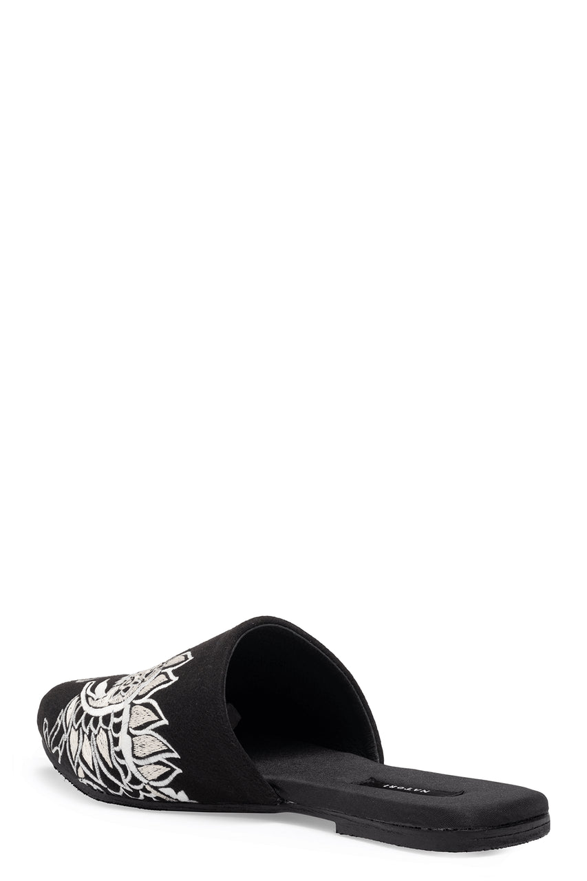 Natori Buy Dragon Embroidered Felt Slide in Black Online