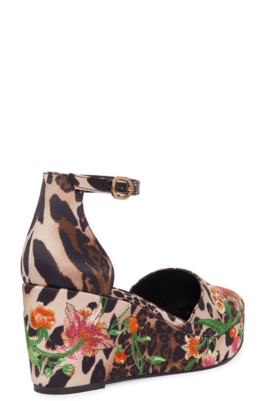 Natori Buy Artsy Chikayo Satin Embroidery Espadrille in Chestnut Online