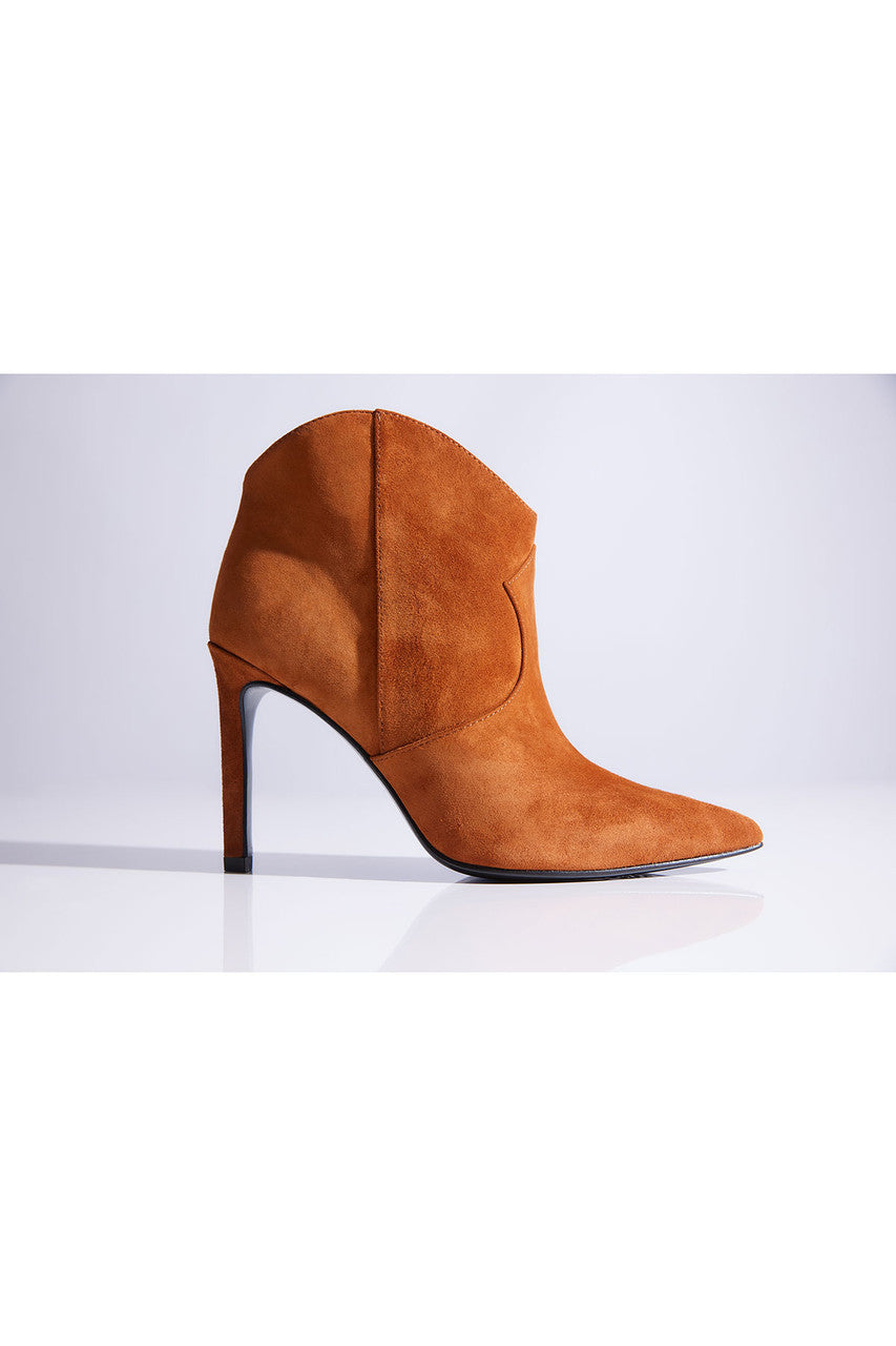 Natori Buy Leiko Suede Heel Bootie in Cognac Online