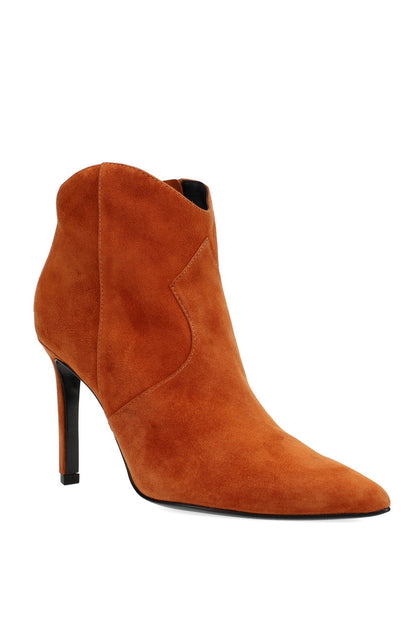 Natori Buy Leiko Suede Heel Bootie in Cognac Online