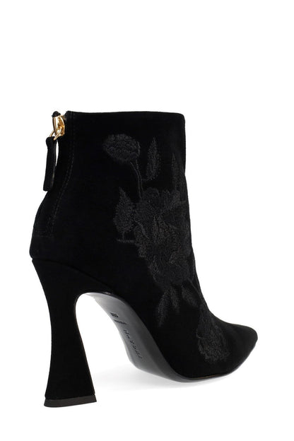 Natori Buy Mitsu Shugo Embroidery Square Heel Ankle Boot in Black Online