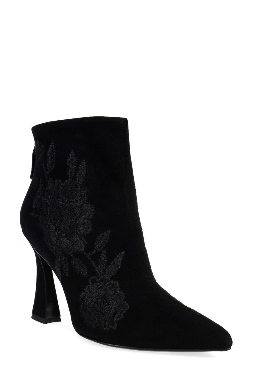Natori Buy Mitsu Shugo Embroidery Square Heel Ankle Boot in Black Online