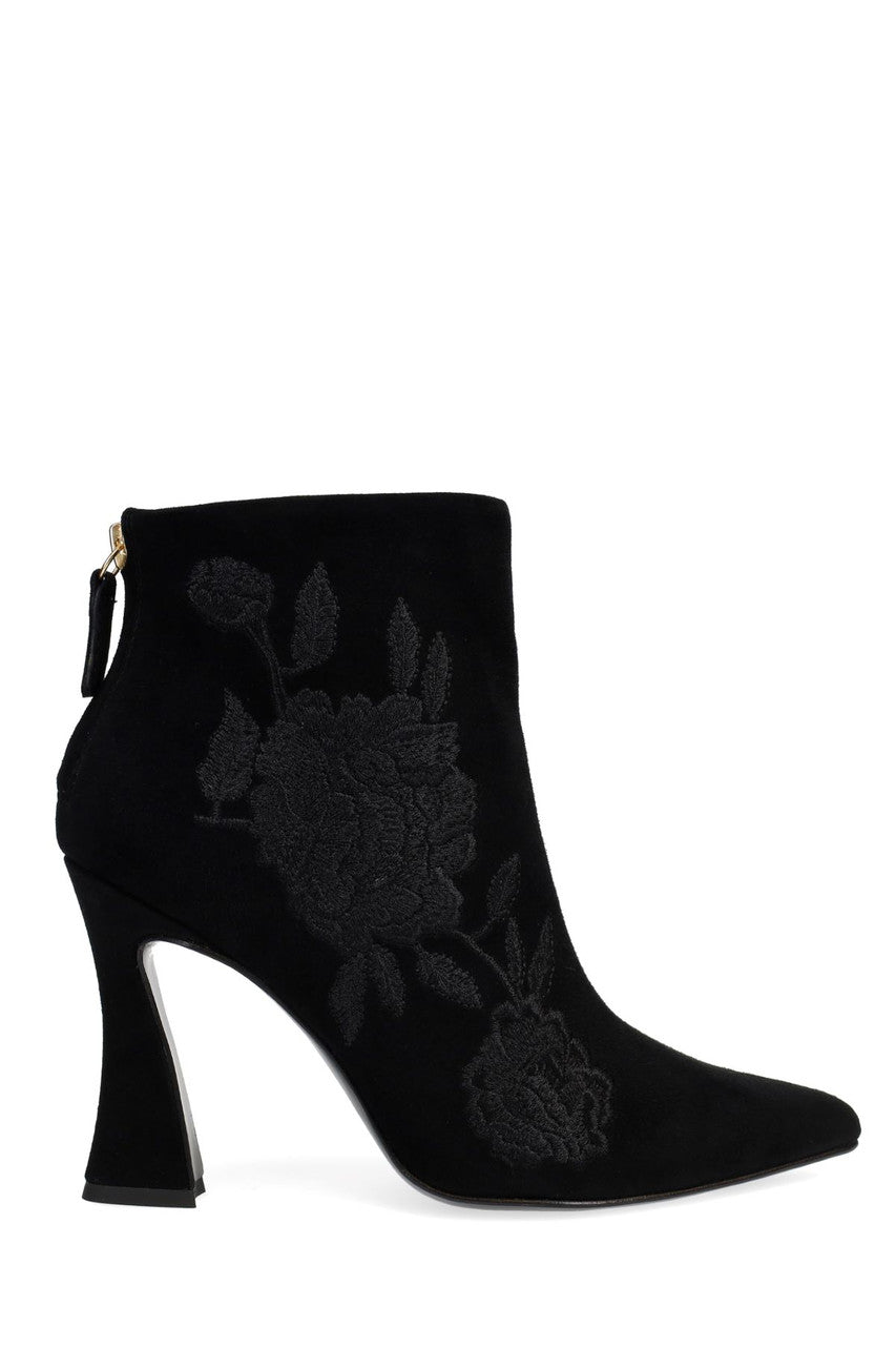 Natori Buy Mitsu Shugo Embroidery Square Heel Ankle Boot in Black Online