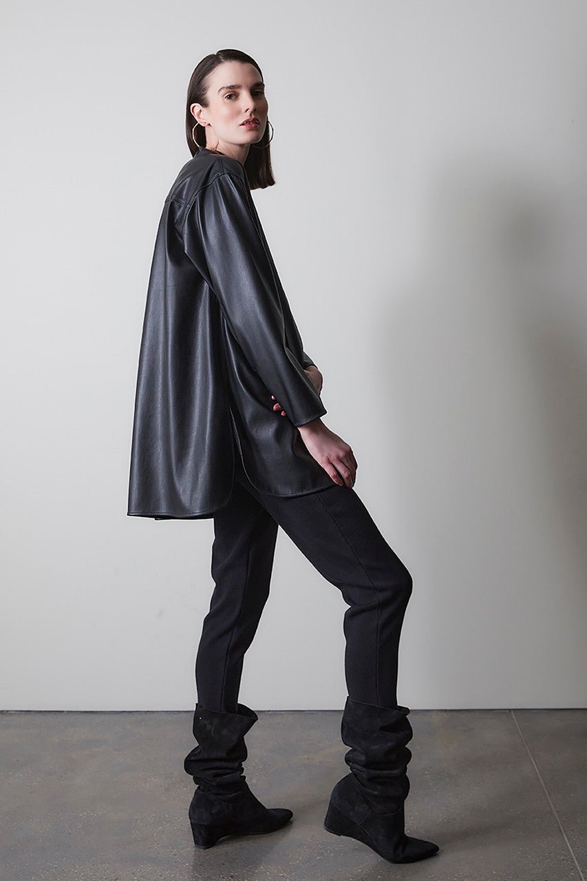 Natori Buy Thrill Suede Contour Wedge Tall Slouch Boot in Black Online