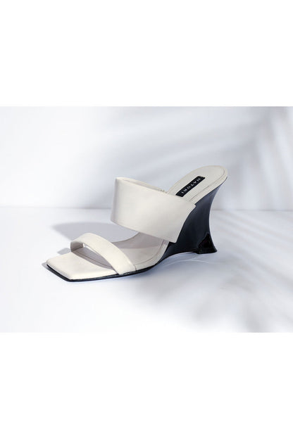 Natori Buy Balli High Wedge Slide Sandals in White Online