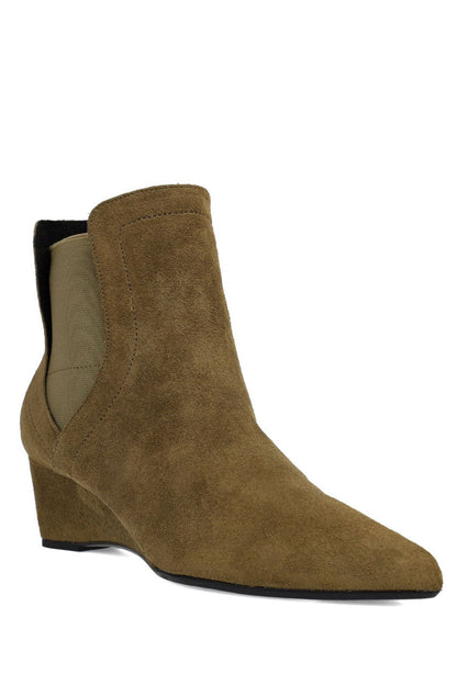 Natori Buy Gaisha-Su Suede Wedge Bootie in Olive Online