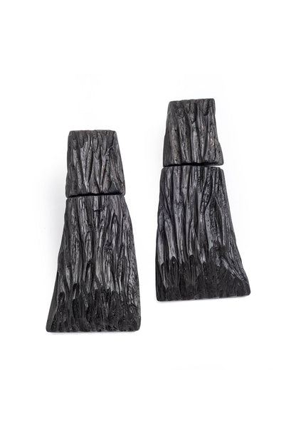 Natori Acacia Wood Long Tiered Earrings