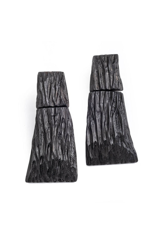 Natori Acacia Wood Long Tiered Earrings