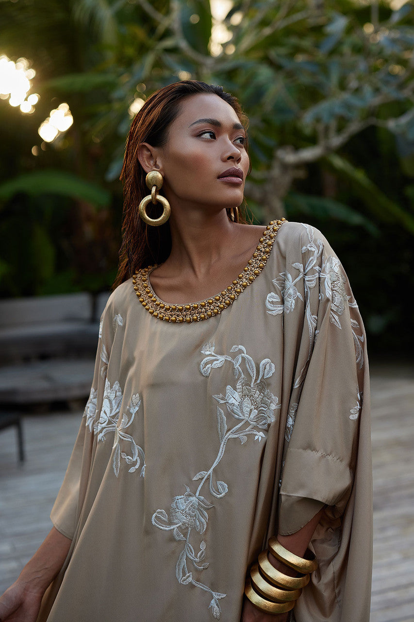 Natori Buy Acacia Wood and Gold Plated Hoop Earrings in Antique Gold Online