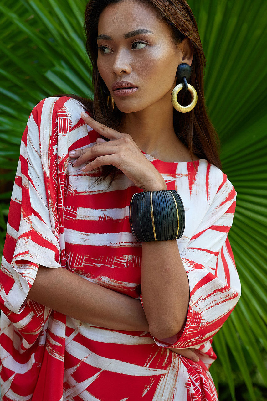 Natori Buy Acacia Wood and Gold Plated Sliced Bangle in Black/Gold Online