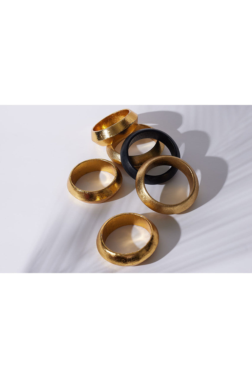 Natori Buy Acacia Wooden Bangle Set in Black Online