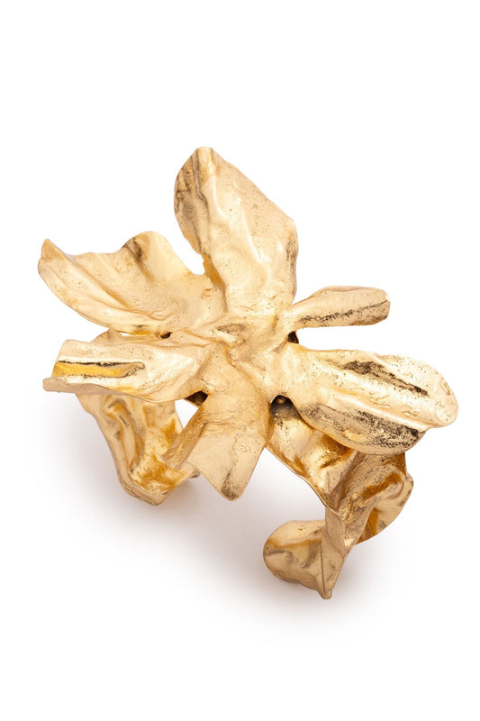 Natori Peony Gold Plated Cuff Bracelet