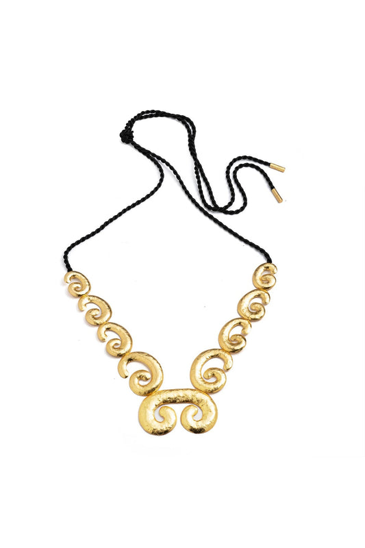 Natori Gold Plated Brass Swirl Pendant Necklace