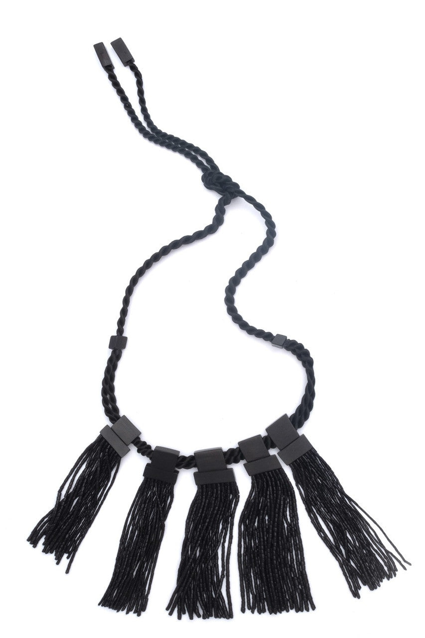 Natori Buy Buffalo Fringe Necklace in Black Online