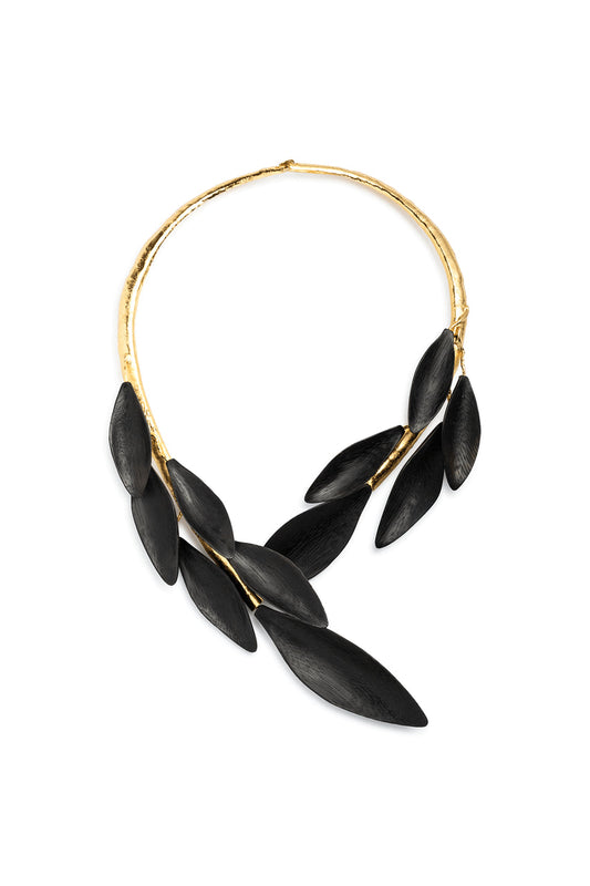 Natori Buy Acacia Wood Choker Necklace in Black Online