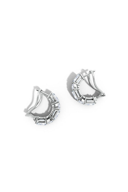 Natori Buy Orient Express Lab-Grown 14K Gold Emerald Cut & Cushion Diamond Half Hoop Earrings in 14K White Gold Online
