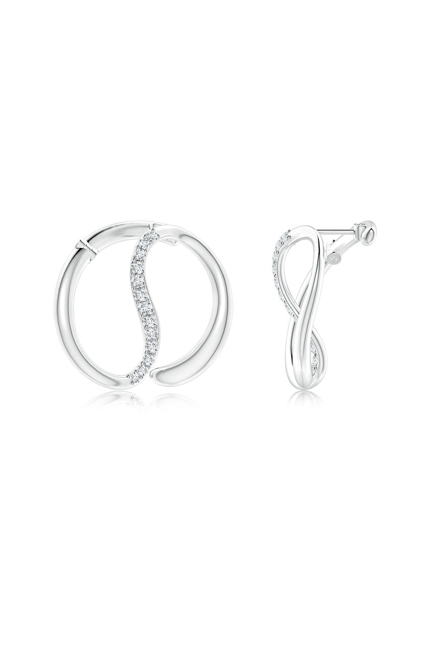 Natori Buy Shangri-La Yin-Yang 14K Gold and Diamond Large Button Stud Earrings in 14K White Gold Online