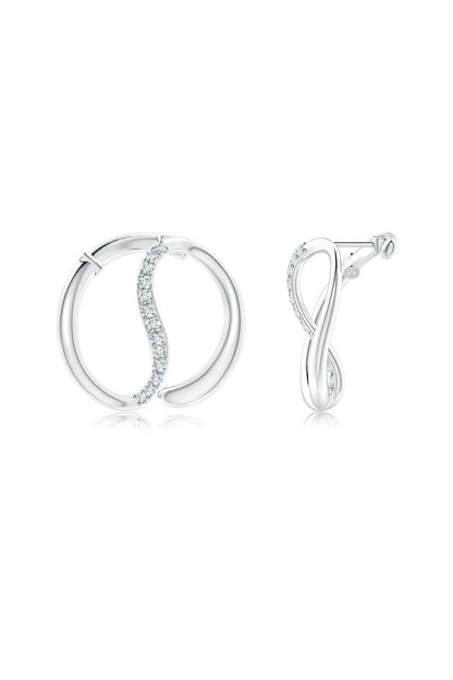 Natori Buy Shangri-La Yin-Yang 14K Gold and Diamond Large Button Stud Earrings in 14K White Gold Online