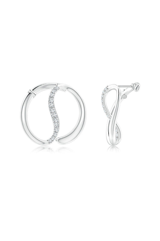 Natori Buy Shangri-La Yin-Yang 14K Gold and Diamond Large Button Stud Earrings in 14K White Gold Online