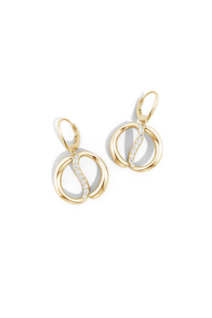 Natori Buy Shangri-La Yin-Yang 14K Gold and Diamond Dangle Earrings in 14K Yellow Gold Online