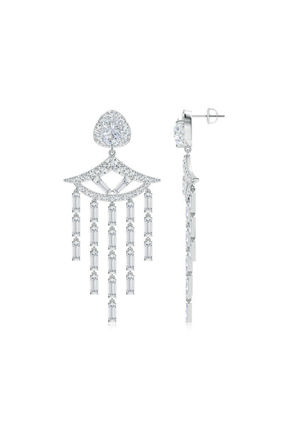 Natori Buy Orient Express Lab-Grown 14K Gold & Diamond Statement Earrings in 14K White Gold Online