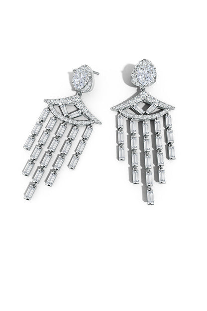 Natori Buy Orient Express Lab-Grown 14K Gold & Diamond Statement Earrings in 14K White Gold Online