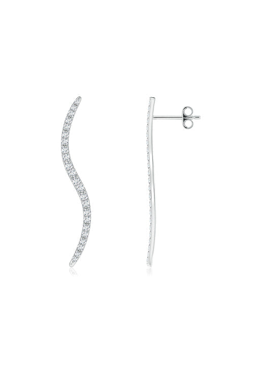 Natori Buy Shangri-La Brushstroke 14k Gold and Diamond Medium Stud Earrings in 14K White Gold Online