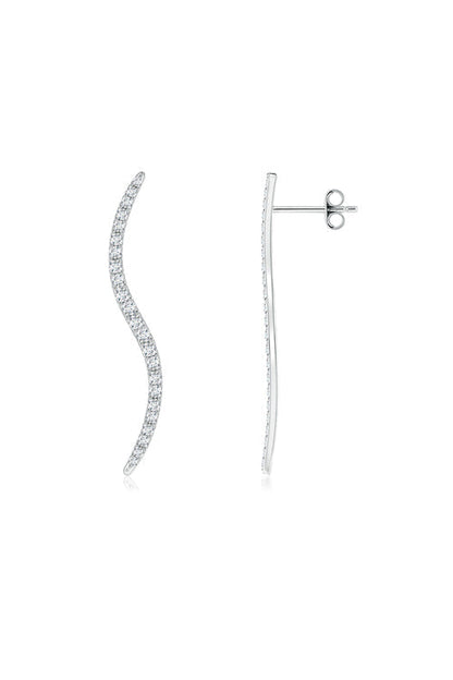 Natori Buy Shangri-La Brushstroke 14k Gold and Diamond Medium Stud Earrings in 14K White Gold Online