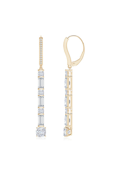 Natori Buy Orient Express Lab-Grown 14K Gold Baguette & Cushion Diamond Long Drop Earrings in 14K Yellow Gold Online