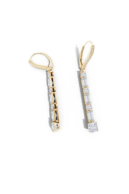 Natori Buy Orient Express Lab-Grown 14K Gold Baguette & Cushion Diamond Long Drop Earrings in 14K Yellow Gold Online
