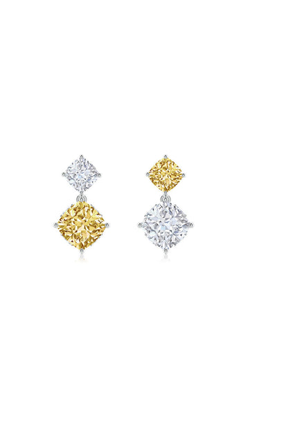 Natori Buy Orient Express Lab-Grown 14K Gold with Yellow & White Diamond Two Stone Earrings in 14K White Gold Online