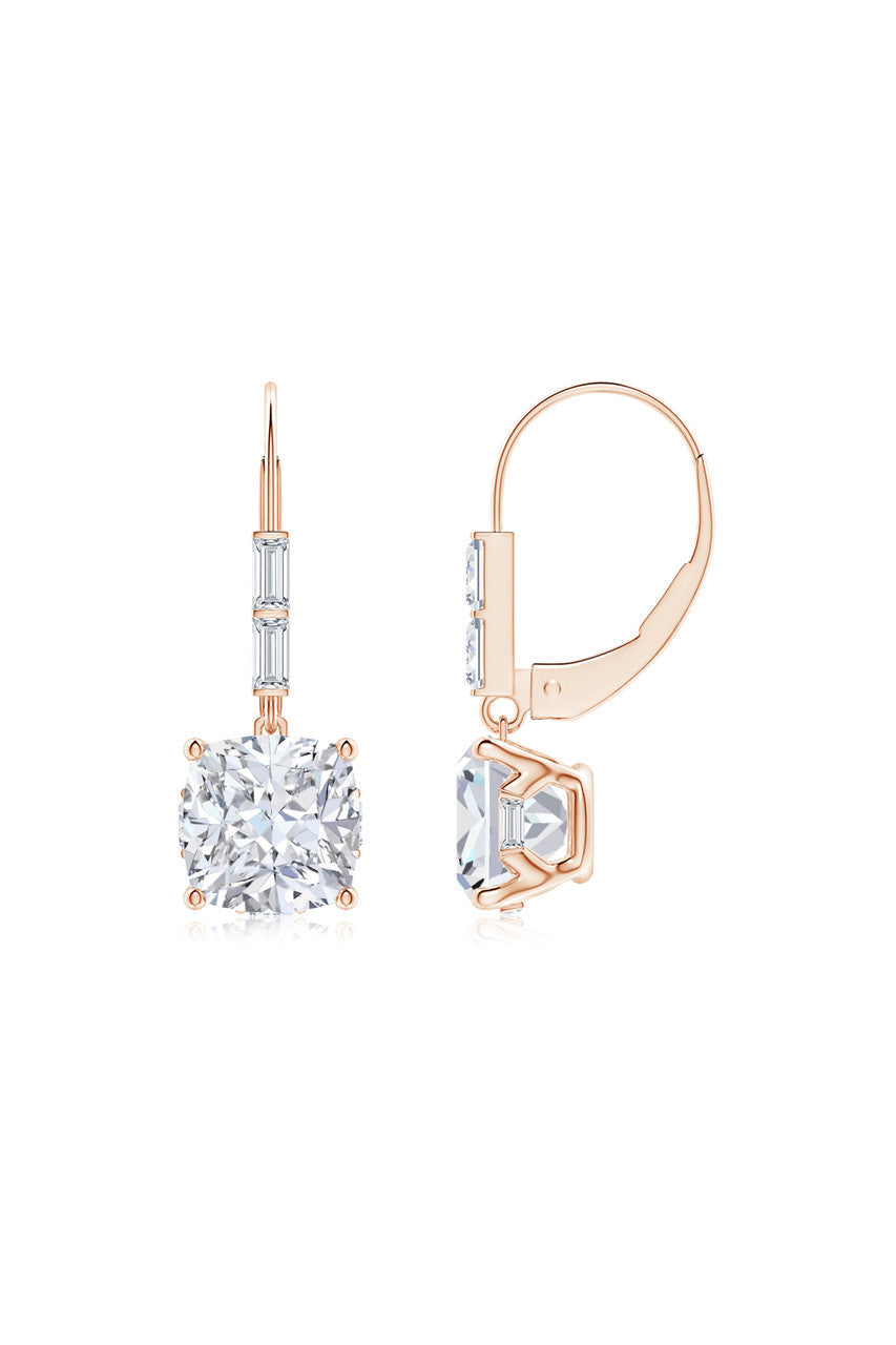 Natori Buy Orient Express Lab-Grown 14K Gold Cushion Diamond Earrings in 14K Rose Gold Online