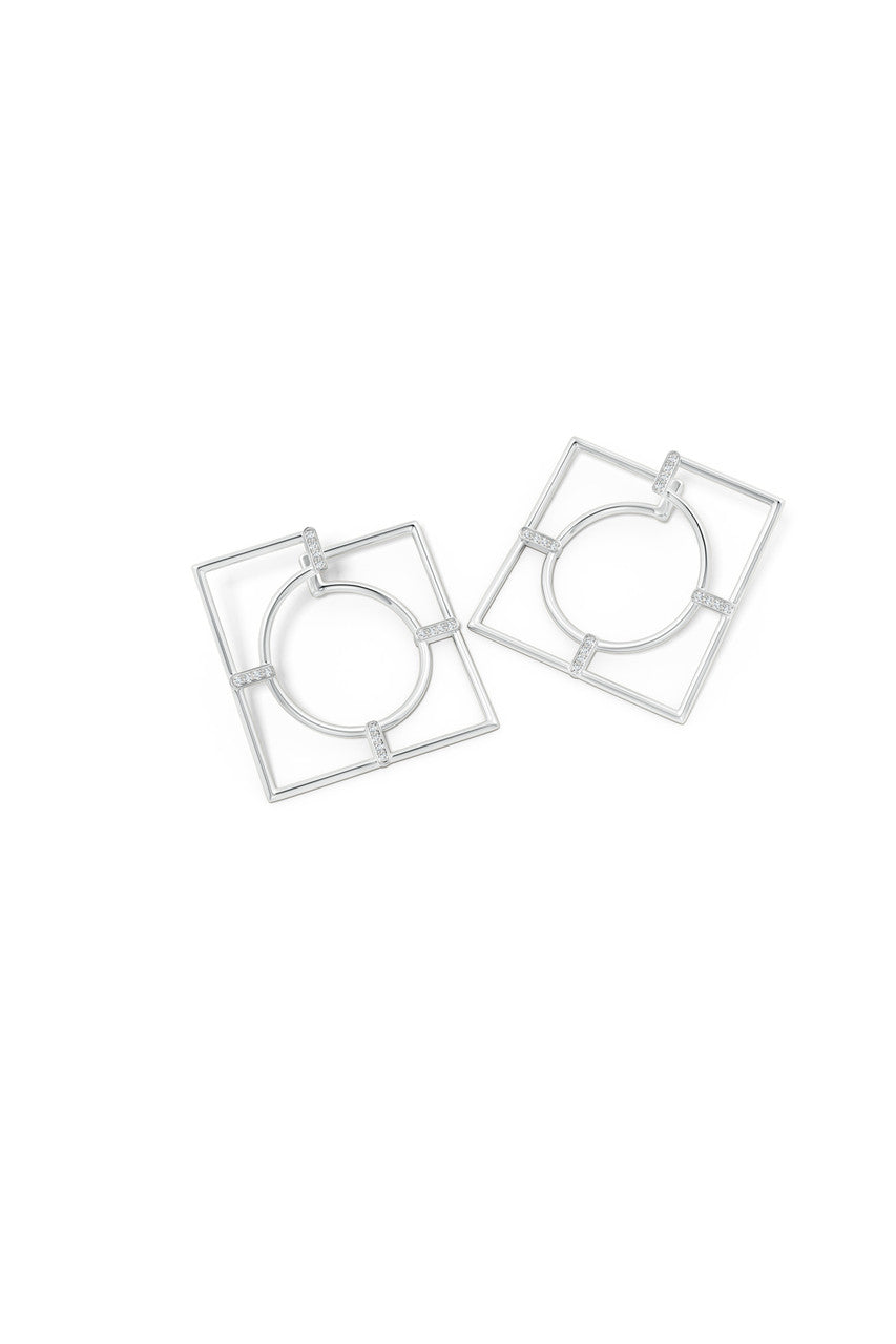 Natori Buy Infinity 14K Gold Geometric Hoop Earrings in 14K White Gold Online
