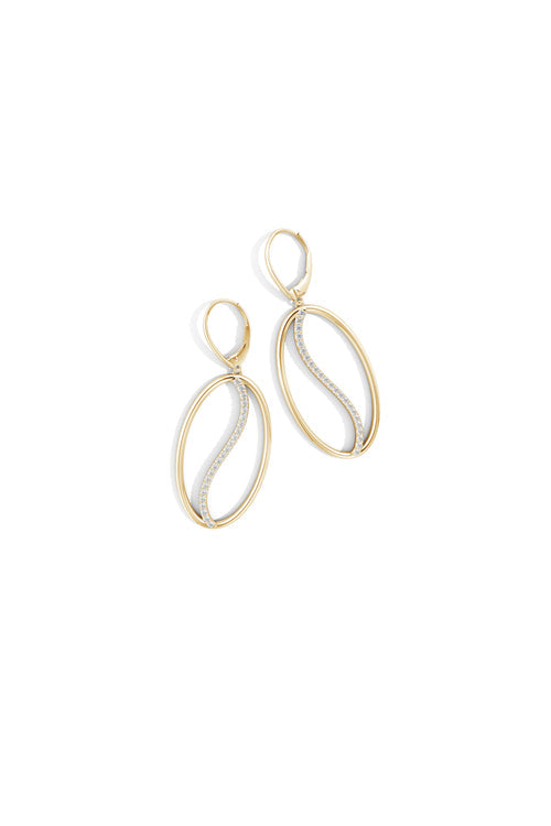 Natori Buy Shangri-La Elliptical Yin-Yang 14K-Gold and Diamond Large Leverback Earrings in 14K Yellow Gold Online
