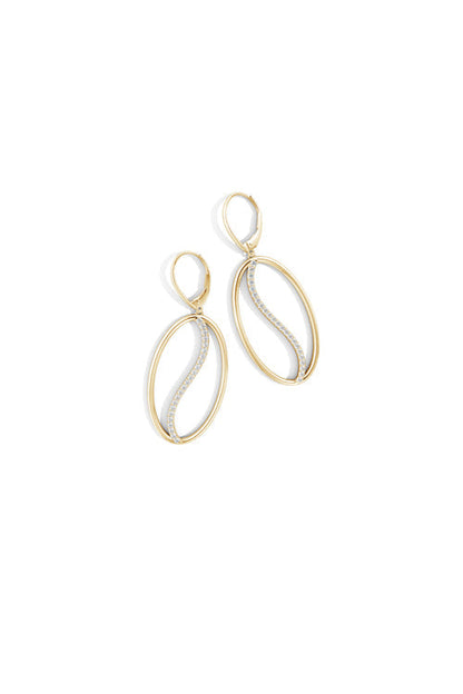 Natori Buy Shangri-La Elliptical Yin-Yang 14K-Gold and Diamond Large Leverback Earrings in 14K Yellow Gold Online