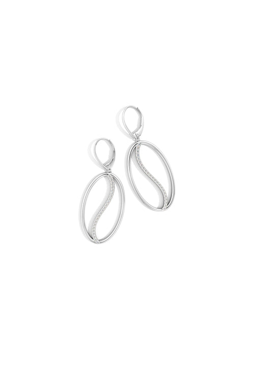 Natori Buy Shangri-La Elliptical Yin-Yang 14K-Gold and Diamond Large Leverback Earrings in 14K White Gold Online