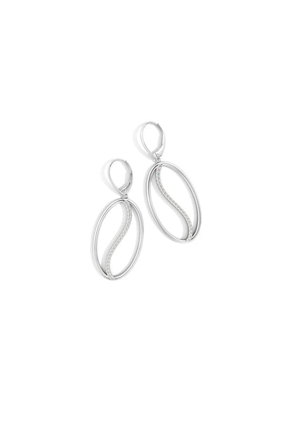 Natori Buy Shangri-La Elliptical Yin-Yang 14K-Gold and Diamond Large Leverback Earrings in 14K White Gold Online