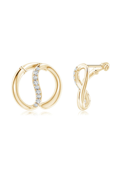 Natori Buy Shangri-La Yin-Yang 14K Gold and Diamond Medium Button Stud Earrings in 14K Yellow Gold Online